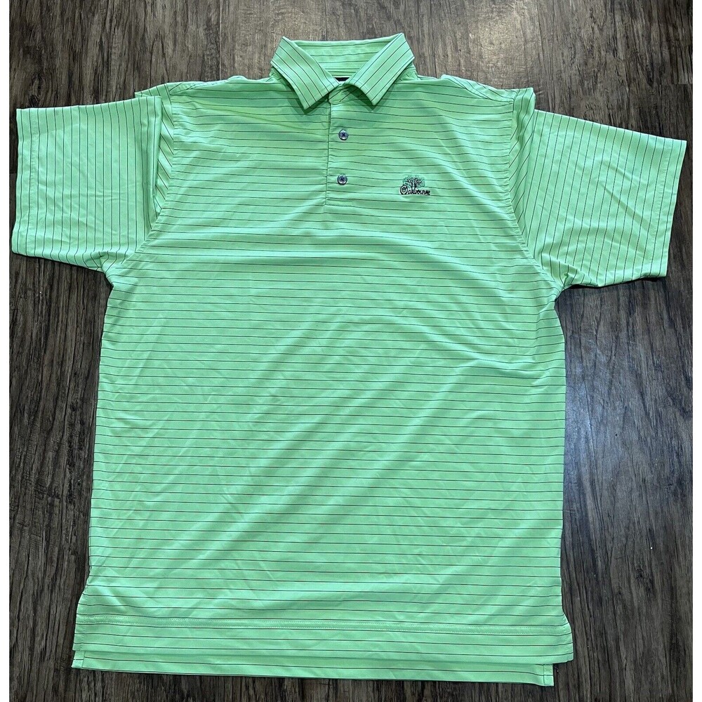 FOOTJOY FJ Golf Polo Shirt Mens M Green With Black Stripes Outdoor Lightweight